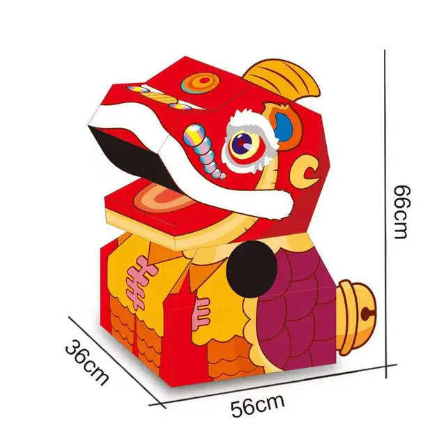 Cardboard Box Dinosaur Toy Manual Assembly Model Kindergarten Children's Creative Wearable Paper Tyrannosaurus Rex 5