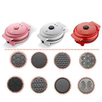 

Electric Doughnut Ice Cream Cone Grill Cake Oven Pan Eggette Machine 8 Changeable Plates EU Plug Multifunction Waffle Maker