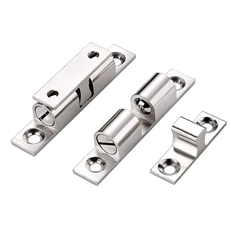 2Pcs 316 Stainless Steel 70mm Boat Door Stud Catch Furniture Cabinet Door Dual Ball Roller Catch Latch 2pcs gdstime 30x30x10mm dual ball bearing blower fan dc 5v 12v 24v 30mm 3010 pc turbo blower for 3d printer cooling cooler fan