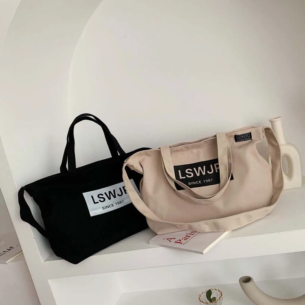 

2019 Women Bag Canvas Tote Ladies Casual Shoulder Bag Shopping Hand Bags For Female Messenger Korean Fashion Handbag Bag