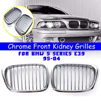

2pcs Chrome Front Kidney Grille Grill For BMW E39 5 Series 525i 530i 540i 1995-2004 Car Racing Grills