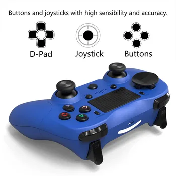 

Wireless Bluetooth Gamepad 6-axis Headphone Jack Dual Vibration BT4.0 Game Controller Joystick for Android/Computer/PS4