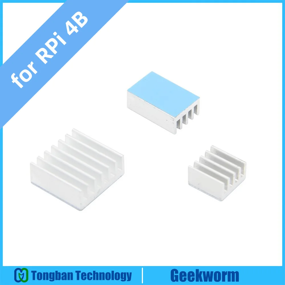 

Raspberry Pi 4 Model B Heatsink / 3PCS Aluminum Heat Sink / Cooling Radiator Cooler Kit for Raspberry Pi 4B(3PCS / Lot)
