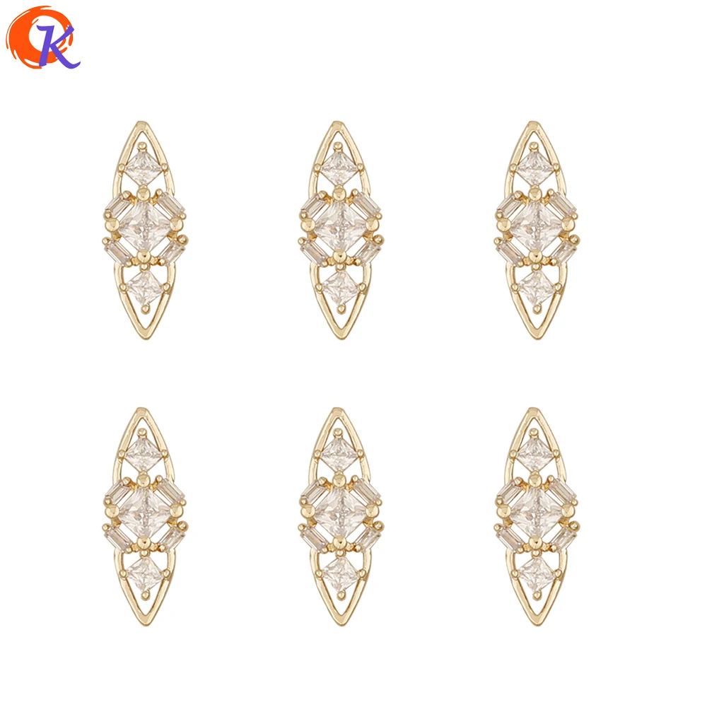 Cordial Design 50Pcs Jewelry Accessories/Genuine Gold Plating/DIY Making/Fingernail Findings/Cubic Zirconia Charms/Decoration - cordial