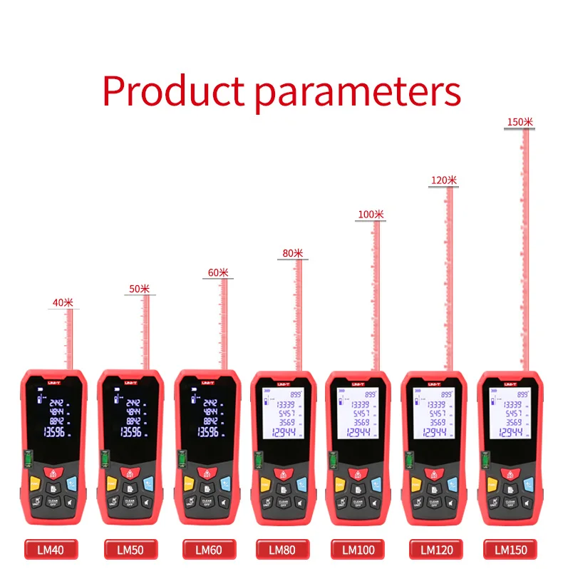 UNI-T LM40 лазерный дальномер ручной Мини Лазерная дальномерная лента дальномер диастиметр измерительный 40 м 50 м 80 м 100 м 120 м 150 м