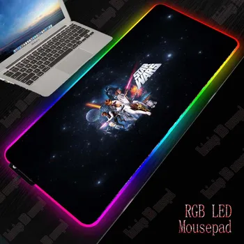 

XGZ Star Wars Gaming Mouse Pad Computer Mousepad RGB Large Mouse Pad Gamer XXLBig Mause Pad PC Desk Play Mat with LED Backlit