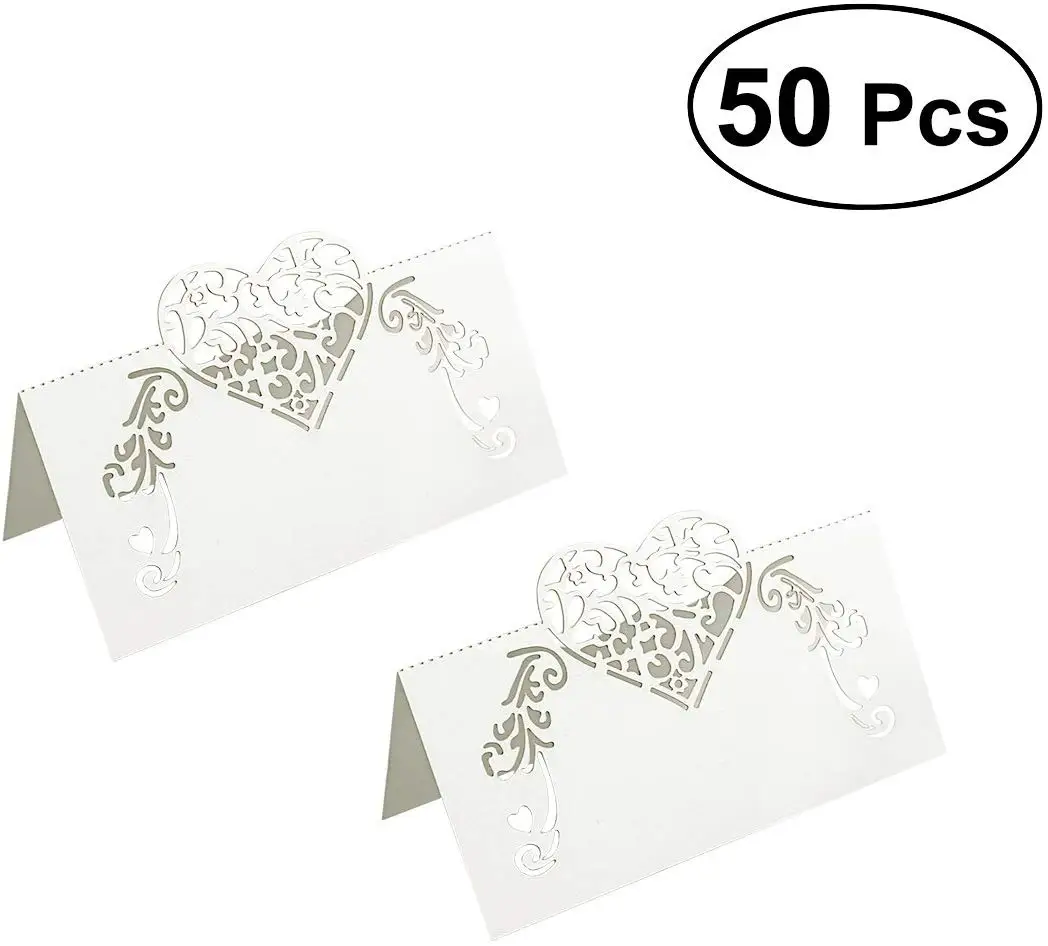 metable 50pcs Table Place Cards Wedding Party Table Name Place Cards Favor Decor