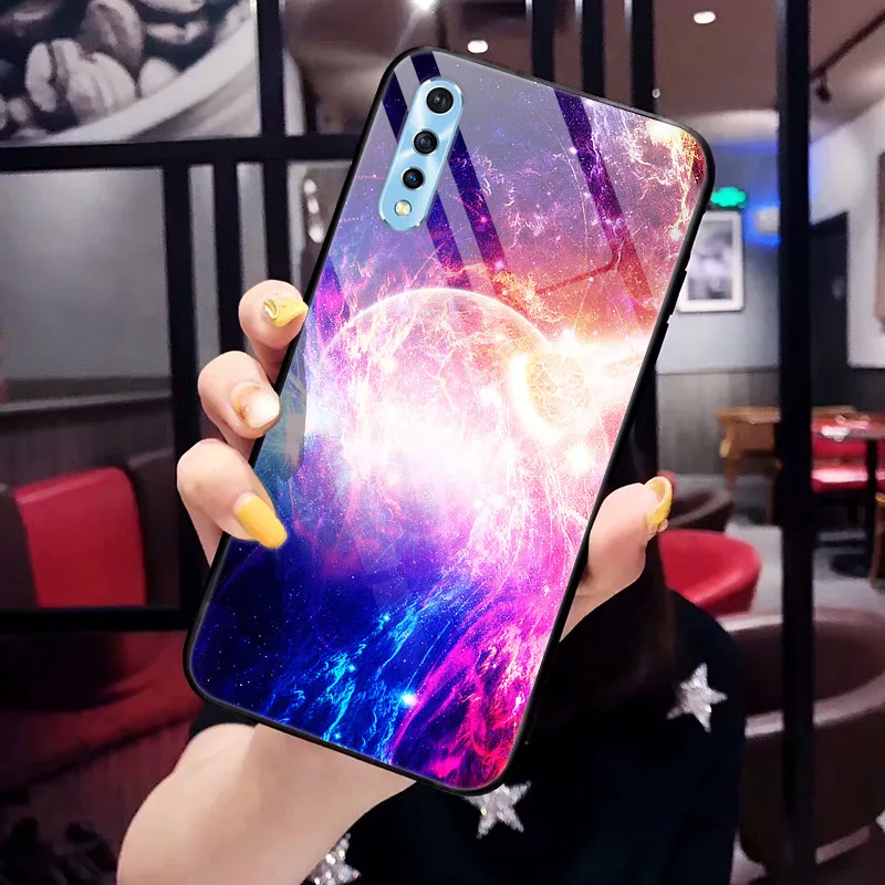 Для Vivo V17 Neo Чехол Закаленное Стекло Пластиковая Жесткая Задняя чехол Для Vivo V17 Neo V 17 V17Neo Крышка Планета ТПУ Бампер VivoV17 Neo