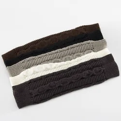 Winter Coarse Hemp Pattern Fingerless Half-finger Woolen Gloves Knitted Warm Soft Solid Arm Cover For Unisex-1 Pair