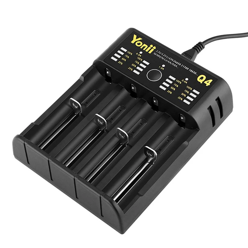 Топ 18650 зарядное устройство 4 слота Usb 21700 Aa Aaa 26650 Смарт литиевая батарея Nimh батарея независимое зарядное устройство