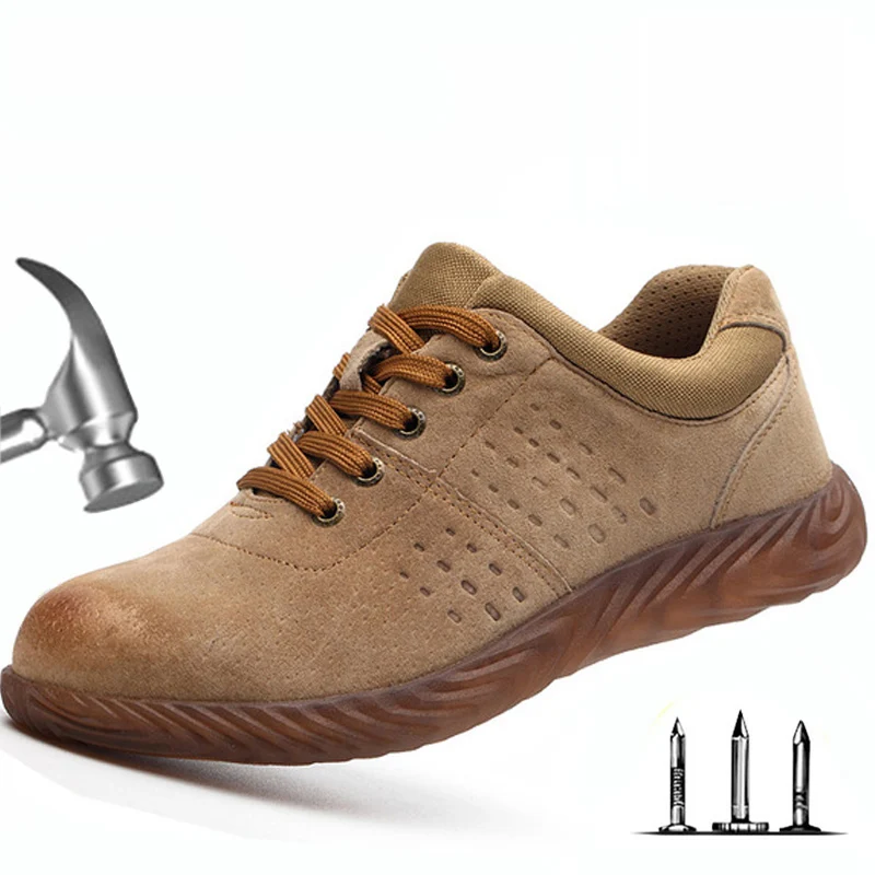 

Labor Insurance Shoes Men's Steel Head Anti-Smashing Anti-piercing Electric welder beef tendon Jelly Outsole Work Shoes