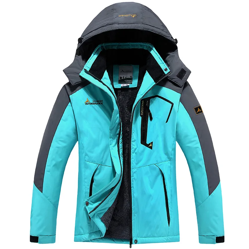 Women Blue Jacket TWTOPSE Для женщин зимние Водонепроницаемый спортивные катание на сноуборде и лыжах куртка теплая одежда, для катания на велосипеде, для рыбалки, с защитой от ветра Пеший Туризм Кемпинг флисовой куртки пальто - Цвет: Women Blue Jacket