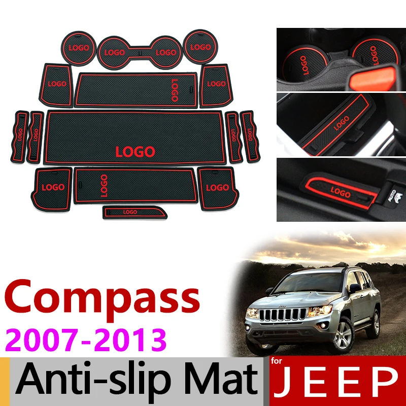 Автомобильный Гаджет Pad для JEEP Compass 2007 2008 2009 2010 2011 2012 2013 MK1 MK49 аксессуары гелевая накладка резиновая ворота Слот коврики чашки s