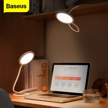 

Baseus LED Desk Lamp Stepless Dimming Eye Protection Office Table Lamp for Study USB Rechargeable Bedside Reading Night Lights