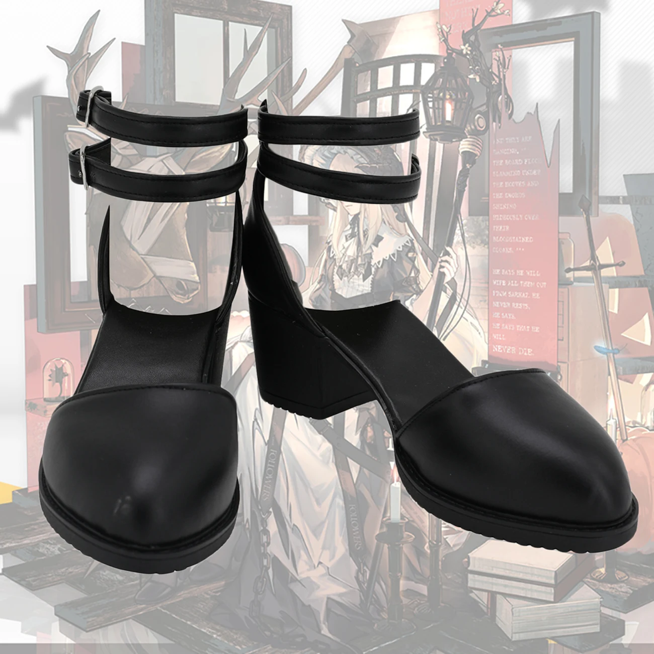 

Arknights Nightingale Cosplay Shoes Customized Leather Sandals Custom Made