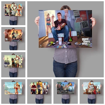 

Grand Theft Auto 5 GTA 5 Popular games large games playroom children's room decoration HD quality posters canvas painting M723