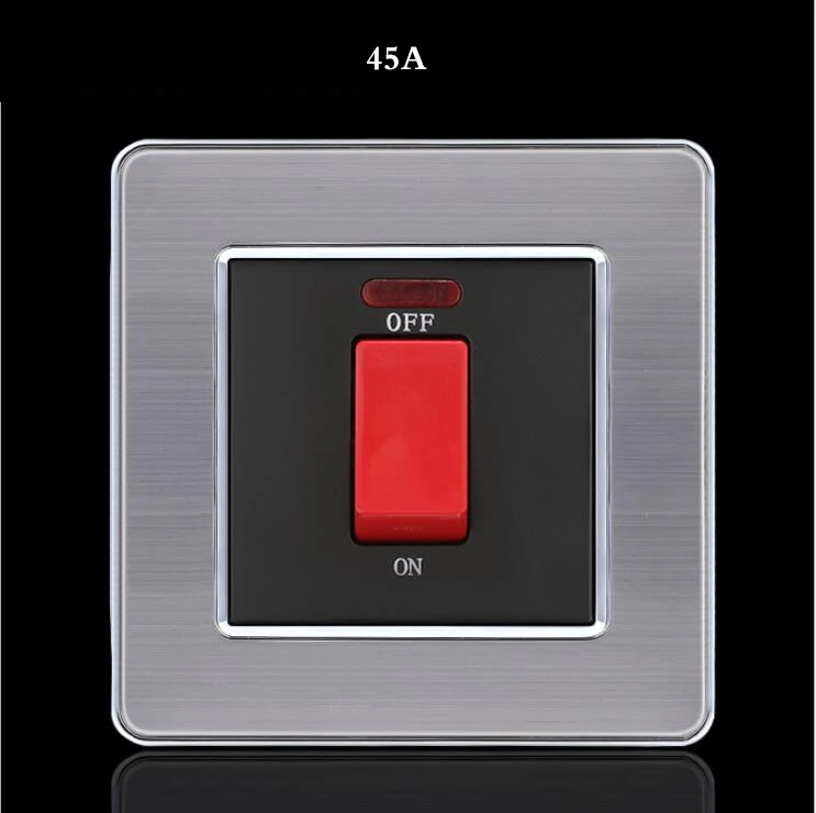 CE 86 Тип 1 2 3 4 банда 1 2 способ бытовой выключатель USB ЕС Франция розетка настенный светильник светодиодный переключатель из нержавеющей стали зеркальные переключатели 86 мм - Цвет: 45A