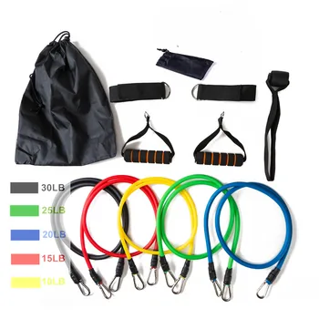 

11pcs/set Fitness Equipments Workout Resistance Bands Latex Exercise Pilates Tubes Pull Rope Expanders Body Training Yoga