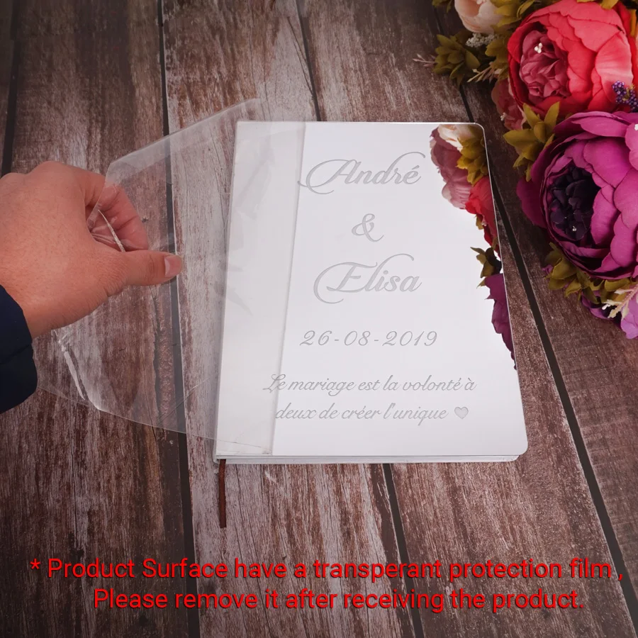 26cm X 19cm Delicate Wedding Signature Guestbook Personalized White Blank Sheet Check in Books Party Decor Supplies