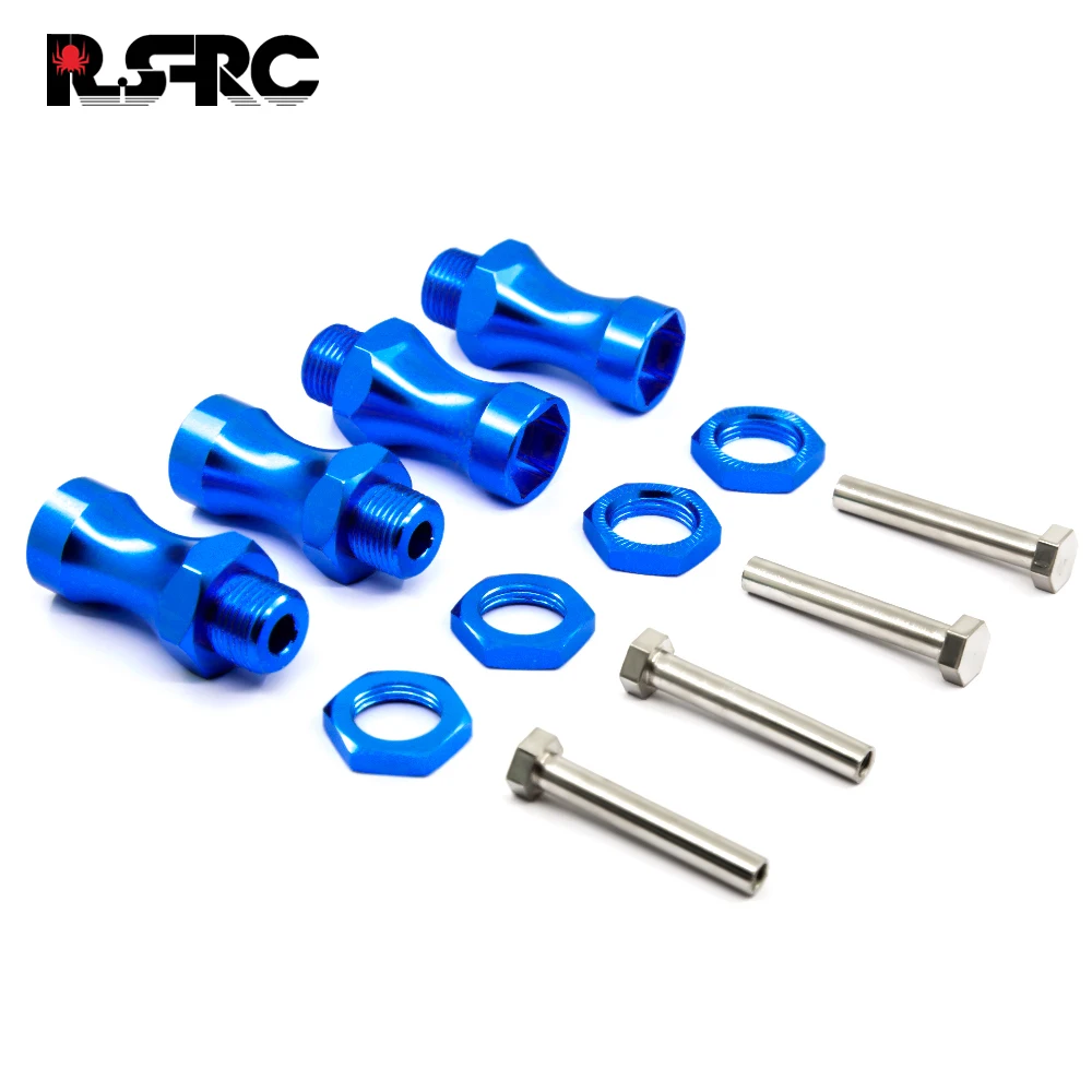 

4pcs Wheel Hex 12mm Turn 17mm lengthened Thickening 30MM Aluminum Adapter HSP 1/10 RC Car Buggy Bigfoot Truck Can Use 1/8 Tires