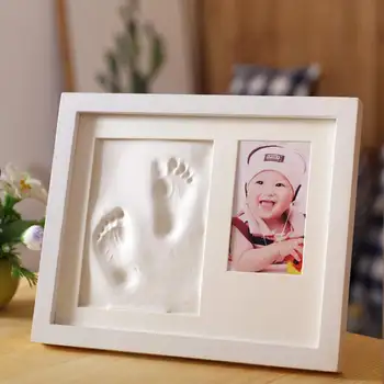 

Baby Photo Frame Baby Hand & Foot Print Hands Feet Mold Maker with Cover Fingerprint Mud Set Baby Kids Growth Memorial Gift