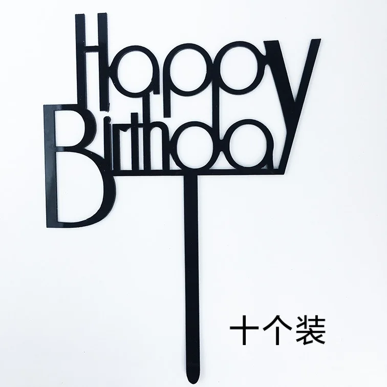 Cake Topper 10pcs Happy Birthday Acrylic Gold Mirror Cupcake Topper For Kids Birthday Party