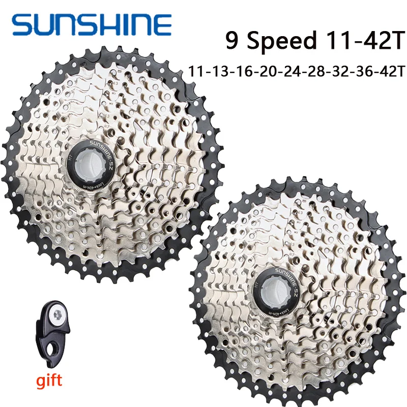 

SUNSHINE 9 Speed Freewheel MTB Mountain Bike Bicycle Cassette Flywheel 11-13/16/20/24/28/32/36/42T for SRAM