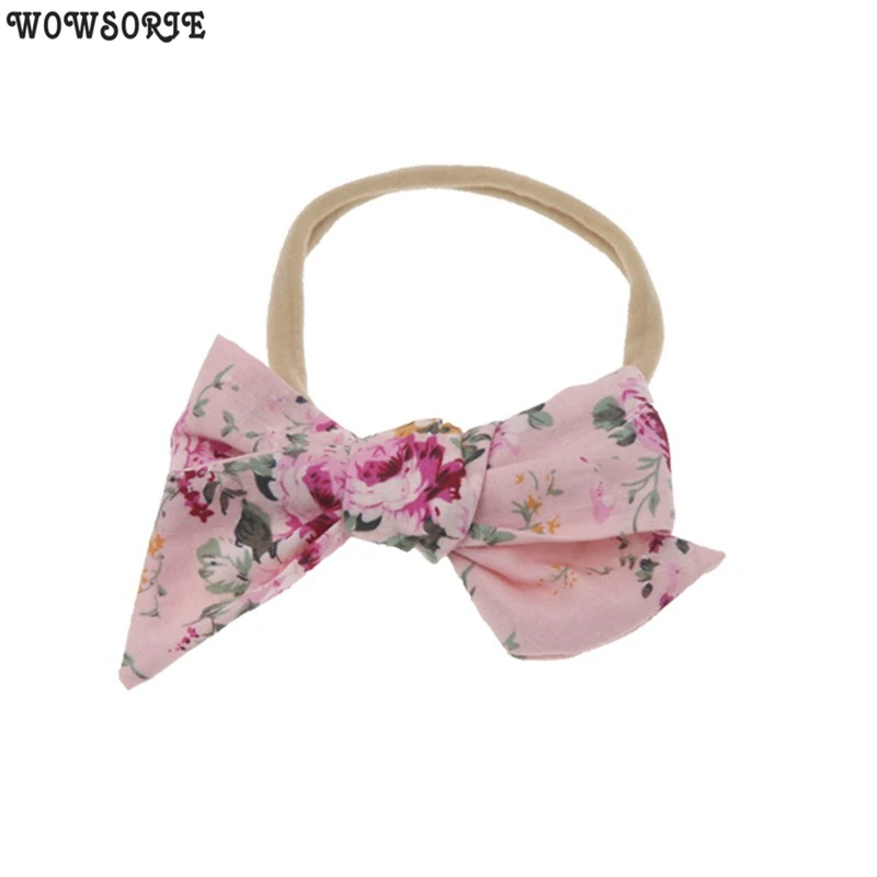 

baby Cloth dot Bow Nylon Headbands For Kids Girls Soft Stretch hair band Accessory children Hair Accessories Headwear