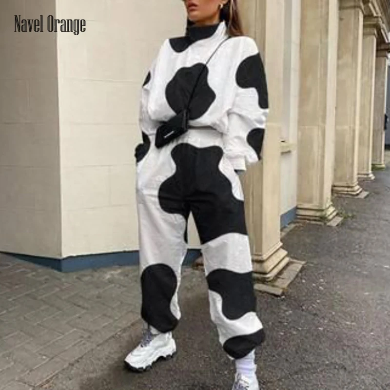 Женские костюмы из 2 предметов брюки с высоким воротником и длинными рукавами в