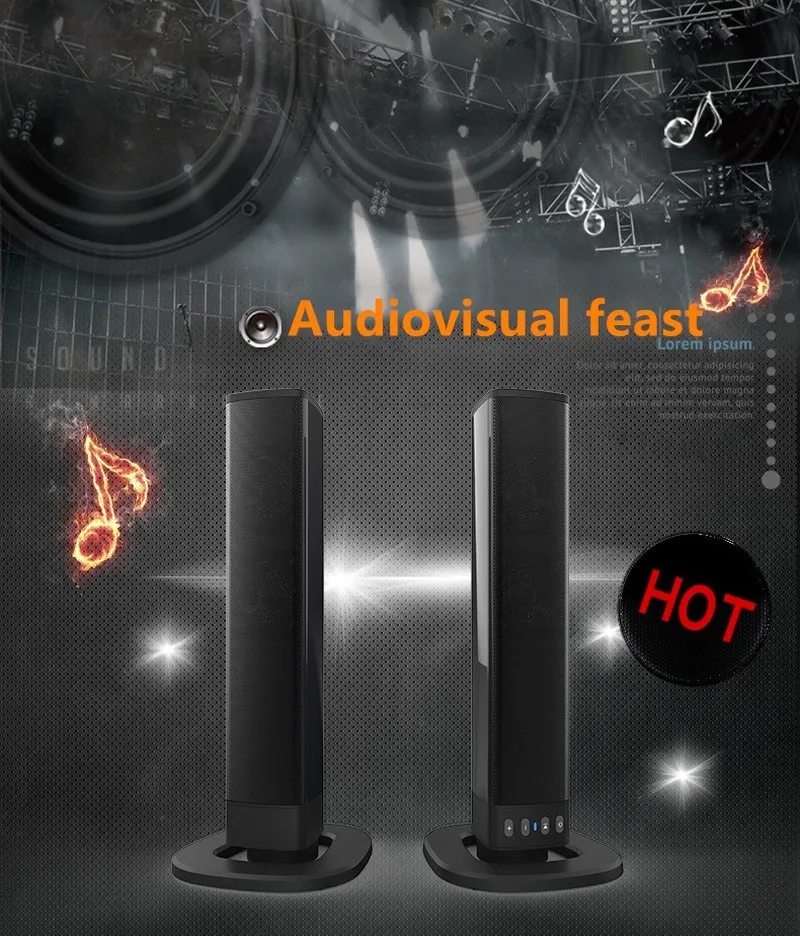 

Detachable Wireless Soundbar Speaker 20W FM Bluetooth 4.2 Column Soundbar Stereo TV Speakers Home Theater 2000mAh Sound Bar