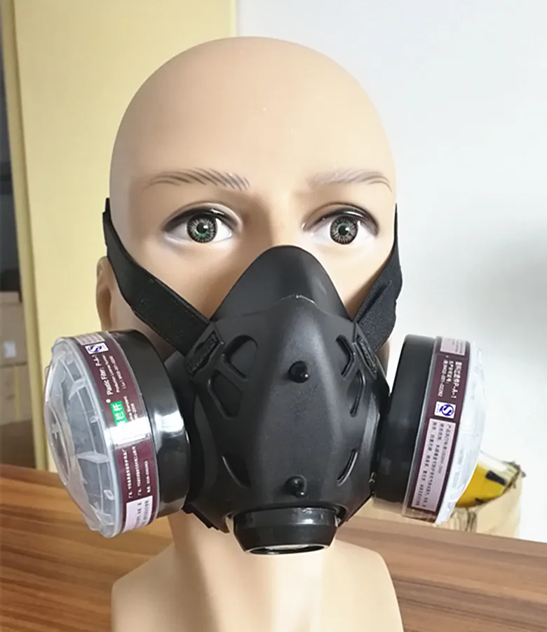 Новая Jiean9578 полулицевая противогаз с очками маска от химической Пыли Фильтр