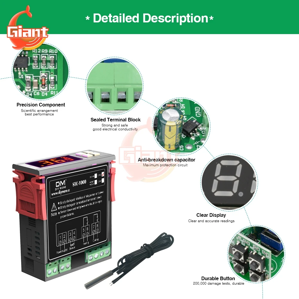 10A AC 110-220V lcd цифровой термостат контроль температуры термометр термо контроль Лер с NTC датчик