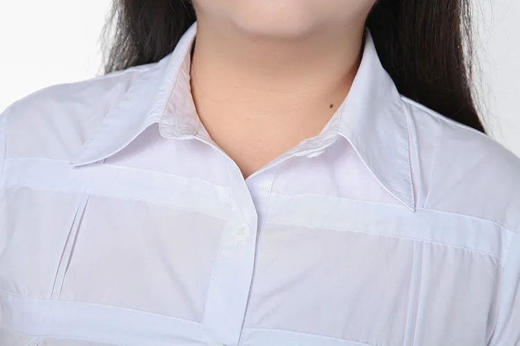 Женская рубашка blusas mujer de moda, белая блузка, рубашка для женщин, плюс размер, 8XL, 9XL, Женская Офисная официальная хлопковая розовая рубашка M280