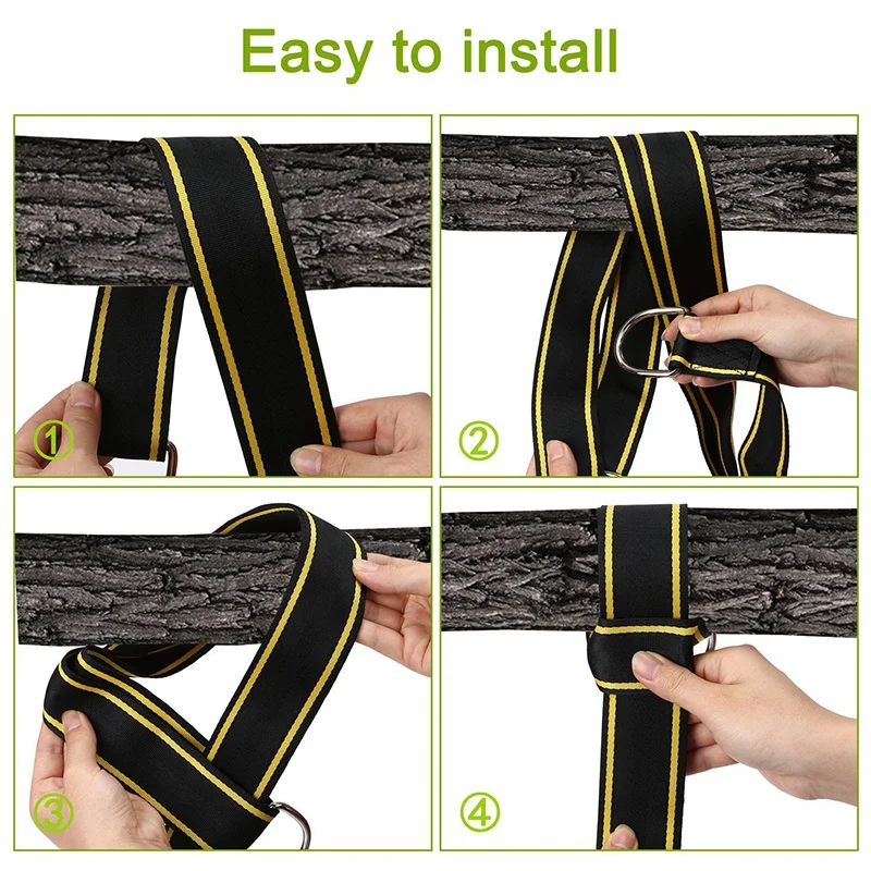 Swing Fixing Installation Kit Round Disc Rope Spring Buckle Connection Belt Outdoor Swing Tool Set With 2 Carabiner