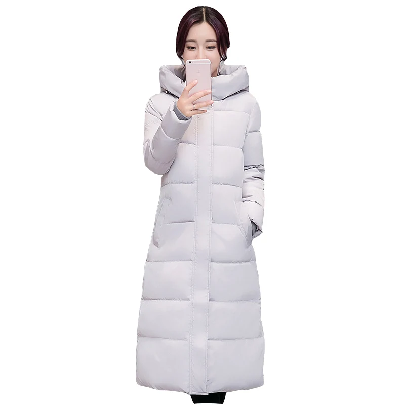 Длинный пуховик женская зимняя куртка Женская Корейская средней длины размера