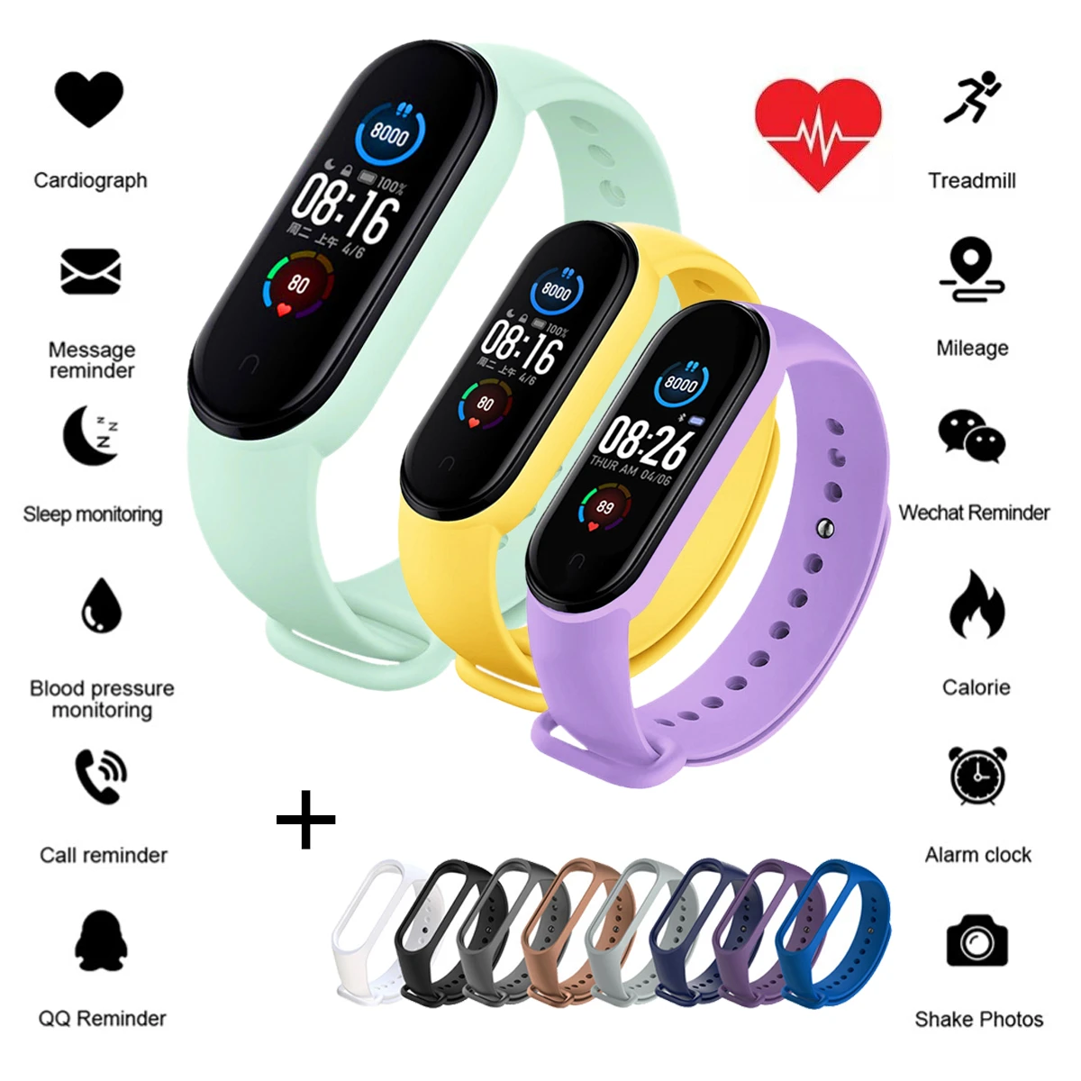 running watches for women Smart Bracelet Men Women Kid Wristwatch Wearable Device Heart Rate Fitness Tracker Blood Pressure Monitor Convenient Wristband swimming watch tracker