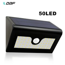 [DBF] 50 светодиодный солнечный датчик движения свет Открытый водонепроницаемый светодиодный фонарь на солнечных батареях Светодиодный сад лампада уличный свет бра