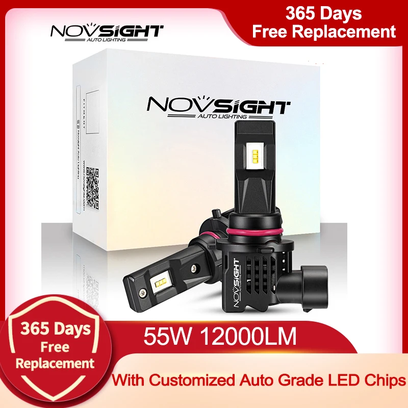 NOVSIGHT New 1:1 DESIGN 2PCS mini LED Car Headlight H11 H4 H7 9005 9006 HB3 HB4 H1 H3 55W 12000LM 6000K White Auto LED Lamps
