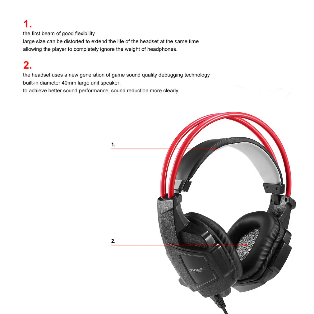 DOBE Универсальный проводной стерео микрофон многофункциональная игровая гарнитура наушники для PS4 Для Xbox One(S) PC