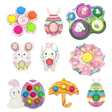 Porte clé à bulles de pâques lapin, jouet pour enfants, Anti stress, gadget, Push Bubble, cadeau, nouveauté