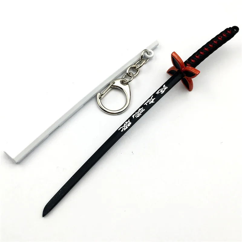 Hot Demon Slayer Sword Keychain Japan Anime Demon Slayer Kimetsu no Yaiba Cartoon Kamado Tanjirou Blade of Ghost Weapons Props