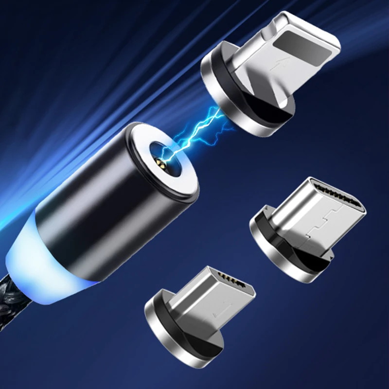 

Applicable Apple Android type-c mobile phone round three-in-one magnetic data cable with the same charging line