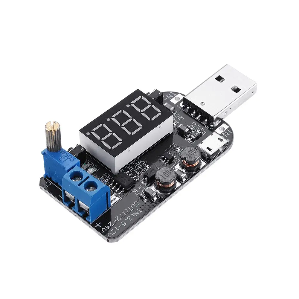 Регулируемый DC 5V до 3,3/9/12/18/24 V USB импульсный регулятор Питание модуль Напряжение регулятор Lndicator свет с ток разъем