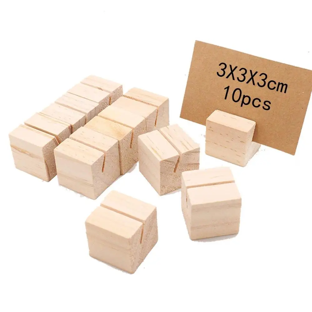 

10PCS Natural Wood Memo Clips Photo Holder Clamps Stand Card Desktop Message Crafts