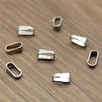 

100pcs 9x4mm 6x3mm Clasps Pinch Clips Bails Charm Stainless Steel Melon Seeds Buckle Pendant DIY Connectors Jewelry Findings