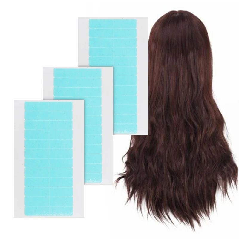 5 листов, 60 шт., клейкая лента для волос, 4 см* 0,8 см, двухсторонняя клейкая лента, водонепроницаемая лента для кружевного парика, инструмент для наращивания волос