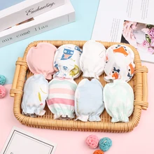 1 пара, детские перчатки из чистого хлопка с защитой от царапин, мягкие удобные варежки для новорожденных, защитные детские варежки, Аксессуары для младенцев