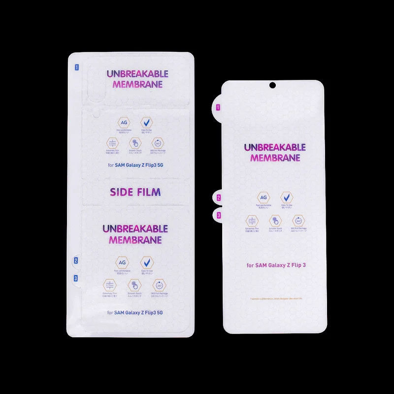Мягкая защитная пленка на весь экран для Samsung Galaxy Z Flip 3 передняя и задняя мембрана