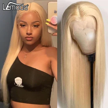 

Lemoda 613 Honey Blonde Lace Front Wig HD Lace Wig 13x6 Straight Lace Front Human Hair Wigs Pre Plucked 150% density Blonde Wig