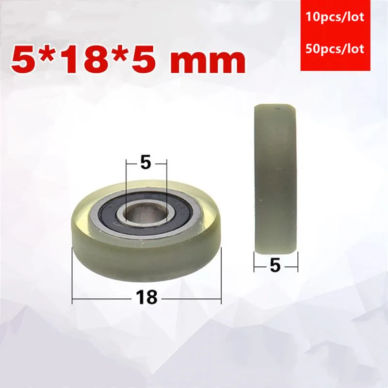 Poliuretano Plutônio 6052rs 605rs Rolo de Baixo Ruído Que Carrega a Polia 5x18x5 da Fricção da Elevada Precisão 10 Peças 50 Peças Pu605185 5*18*5 mm